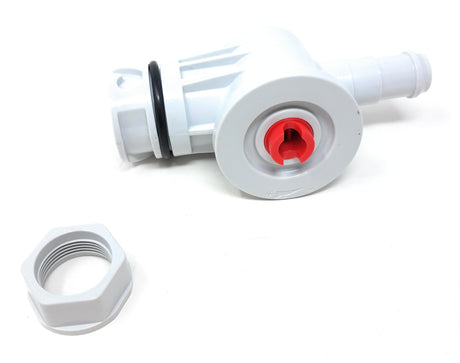 Hayward TriVac wall connection kit with white connector fitting and threaded retaining nut