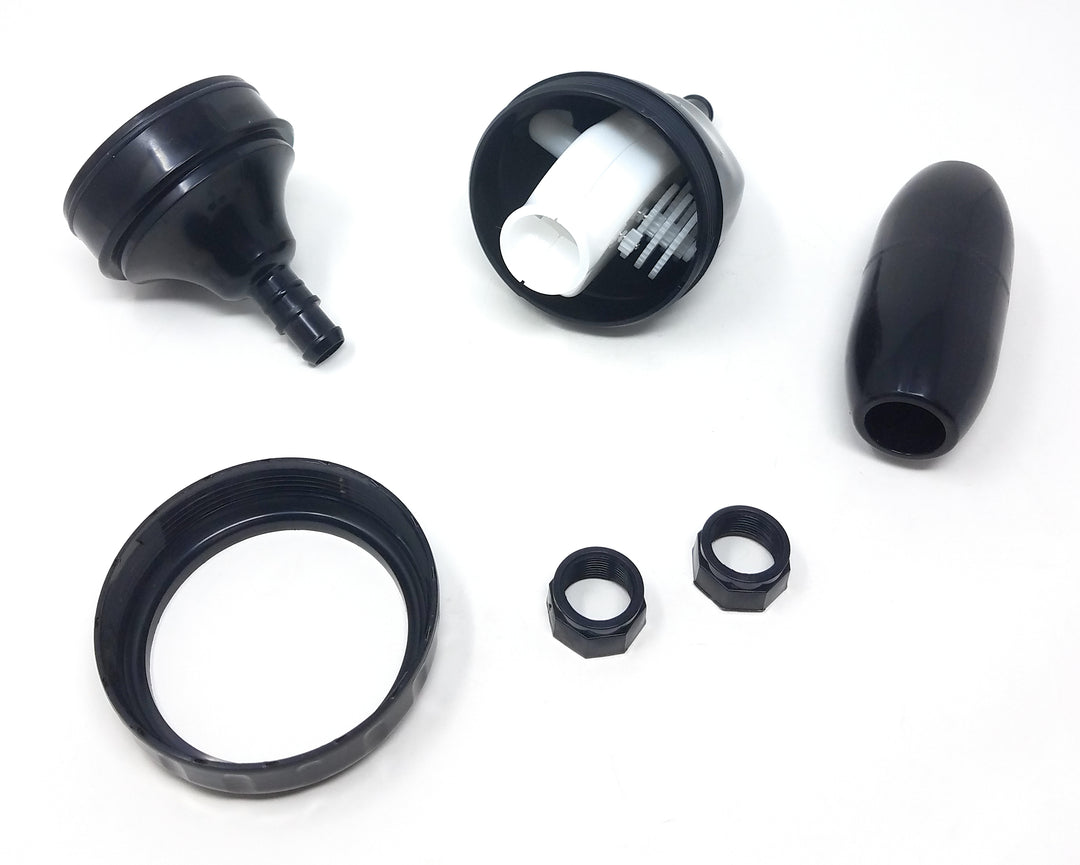 Top View of All Pieces - Polaris 3900 Sport / "Trade Grade" TR35P Pressure Cleaner Back-up Valve Kit, Black
