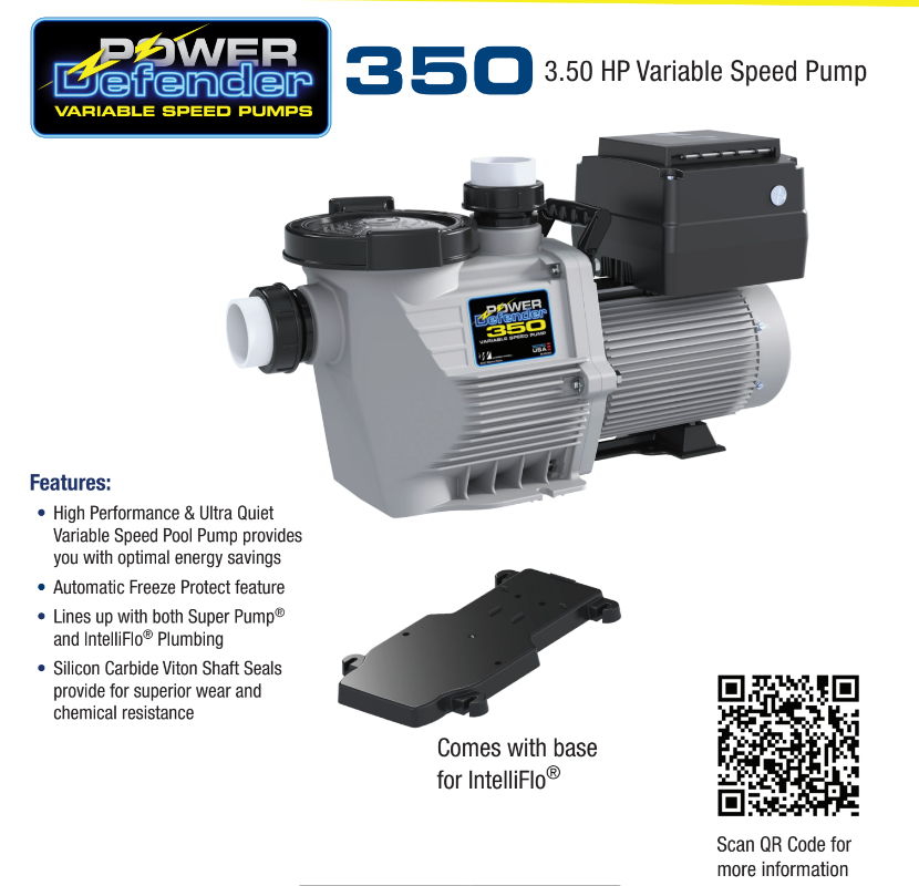 Waterway Power Defender 3.5HP Variable Speed Pump