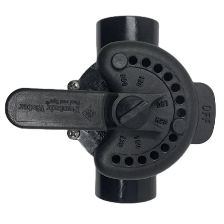 Pentair 2-way diverter valve with black handle and 1-1/2 inch PVC connections