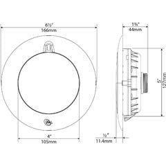 View of Measurements - PAL Evenglow Multi Color Pool Light with 80ft Cable & Plug