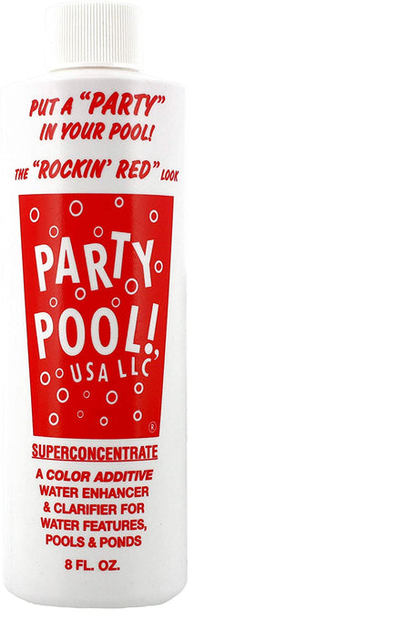 Party Pool Superconcentrate red color additive bottle for pools and ponds, 8 fl oz