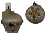 Front View and View of Bottom - A&A Top Feed Complete 1.5" 5 Port Actuator T-Valve w/ QuikStop - ePoolSupply