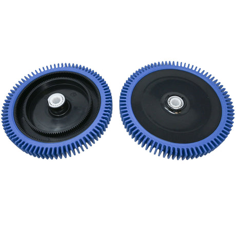 Hayward TriVac 700/500 rear wheel kit with two blue and black replacement wheels