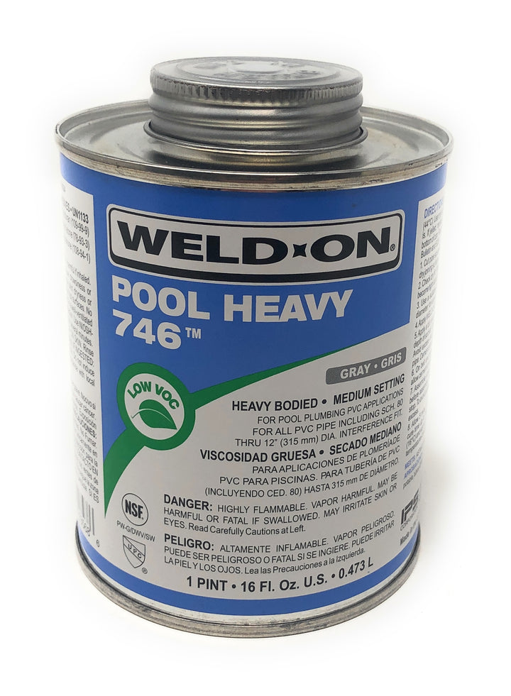 Face View of Weld On Pool Heavy Gray Glue (1 Pint) - ePoolSupply