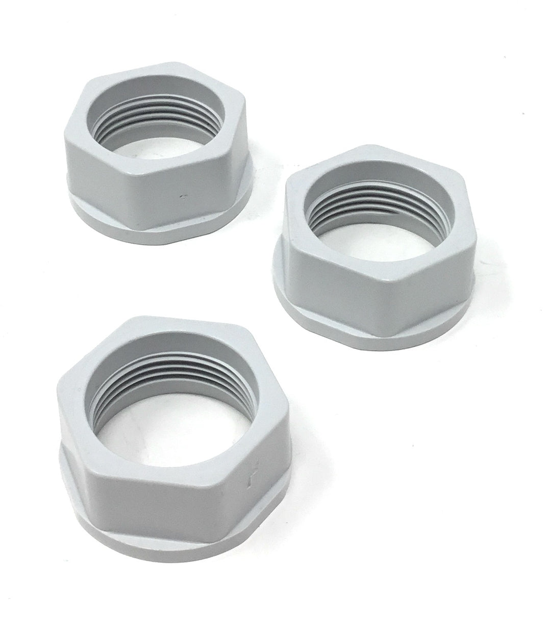 Front View - Hayward TriVac 700/500 Mender Nut Kit - Gray - 3 Pack - ePoolSupply