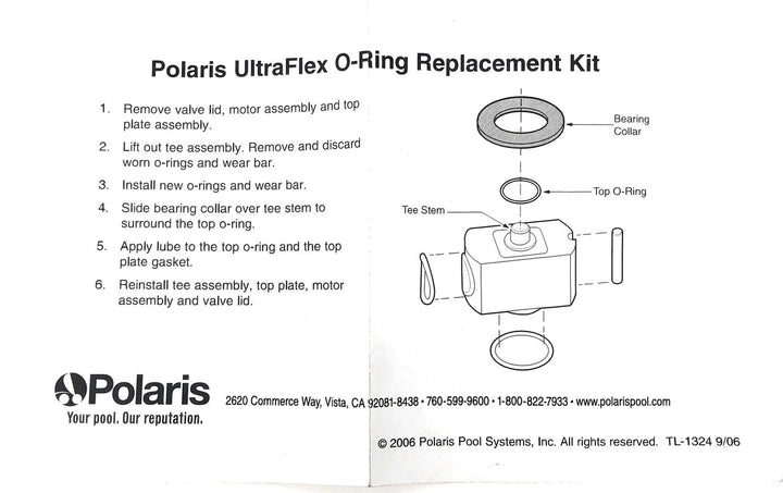 View of Instructions - Caretaker Ultra Flex 8 Port- O-ring Kit - ePoolSupply