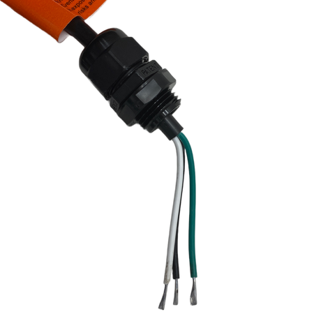 Pentair BioShield UV system ballast connector with attached wires and orange cable sleeve