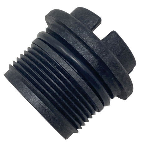 Black threaded plastic plumbing adapter fitting for heater service package