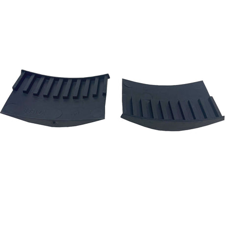 Pair of black replacement tread pieces for Pentair Racer pressure side pool cleaner