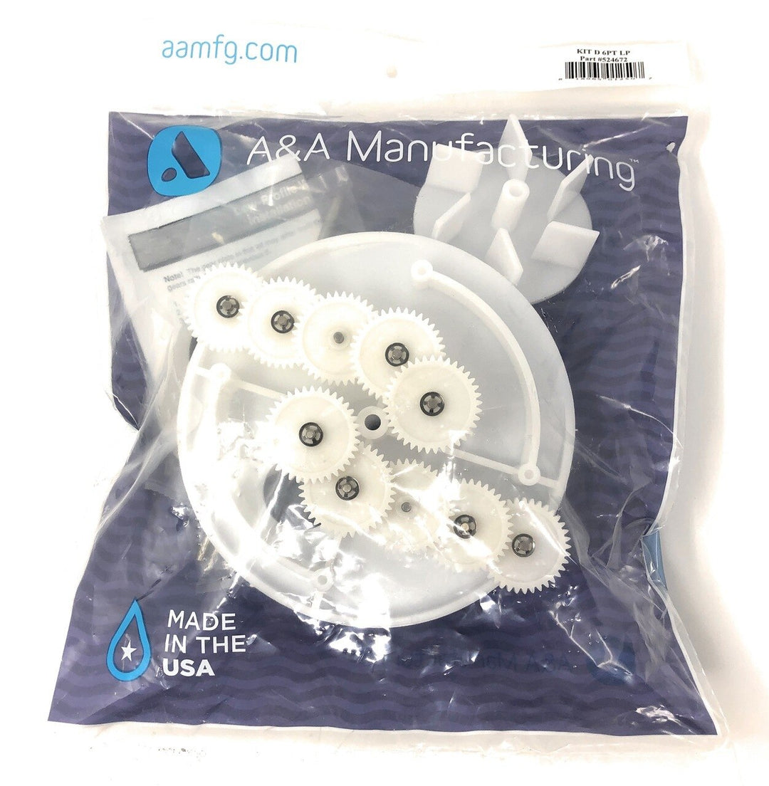 A&A Low Profile 6 Port Ball Valve Rebuild Gear Kit - complete in package