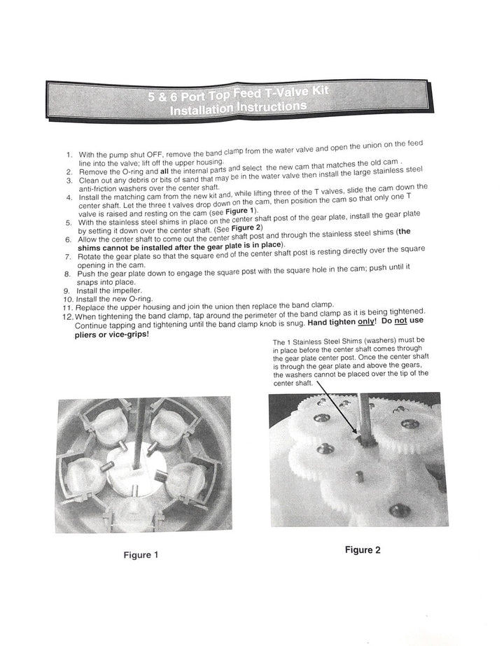 View of Installation Instructions - A&A Top Feed Complete 5 Port T-Valve Rebuild Gear Kit - ePoolSupply