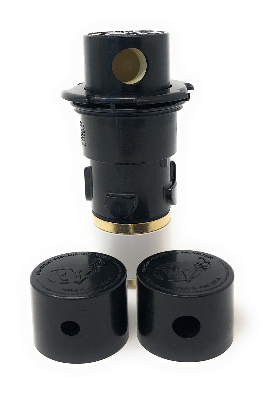 Front View - Paramount PV3 Pop Up Head with Nozzle Caps (Black) - ePoolSupply
