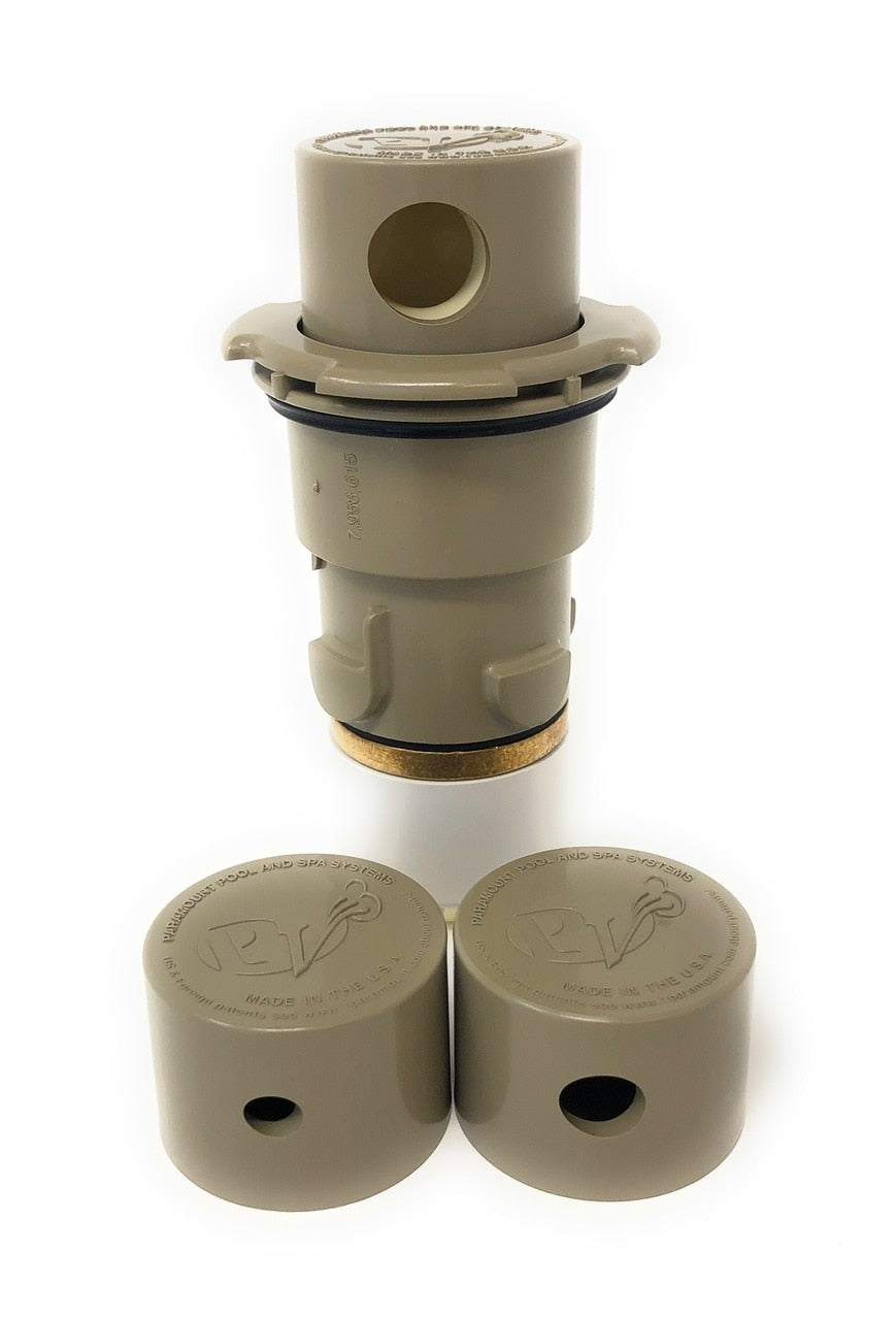 Front View - Paramount PV3 Pop Up Head with Nozzle Caps (Beige) - ePoolSupply
