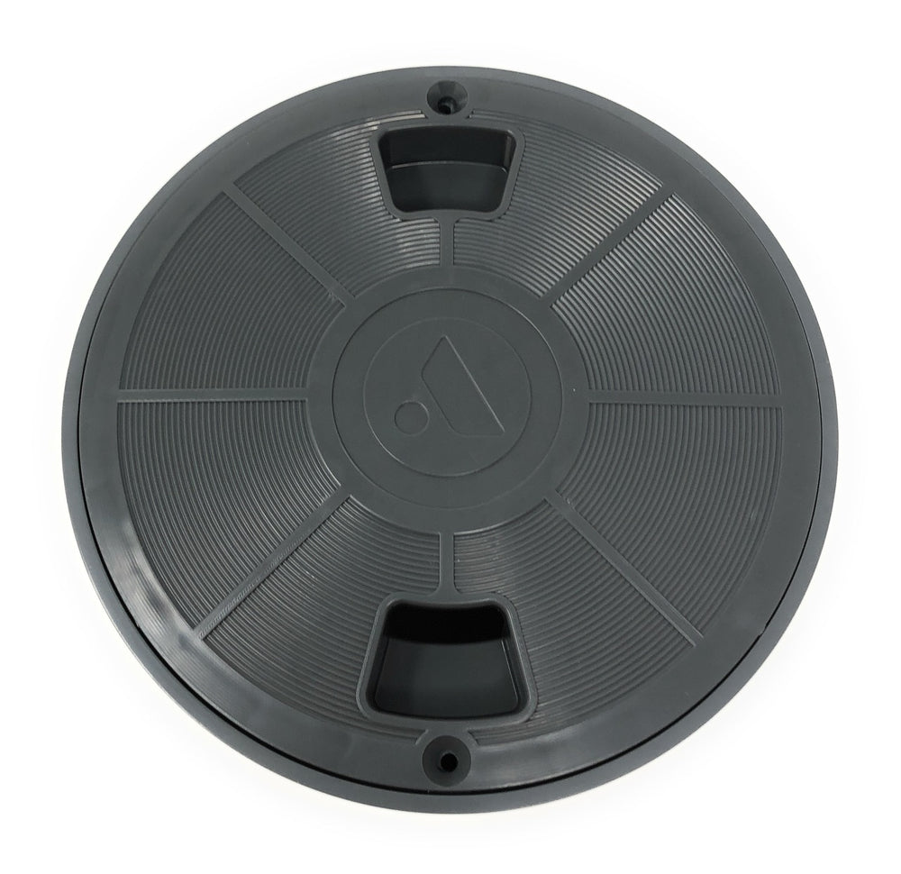 Lid on Deck Ring View of A&A Quik Water Leveler Deck Ring (Gray) - ePoolSupply
