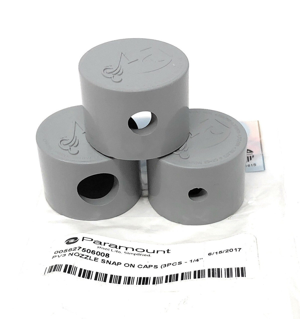 Paramount PV3 Snap On Step Nozzle Caps 3 Piece (Light Gray) - ePoolSupply