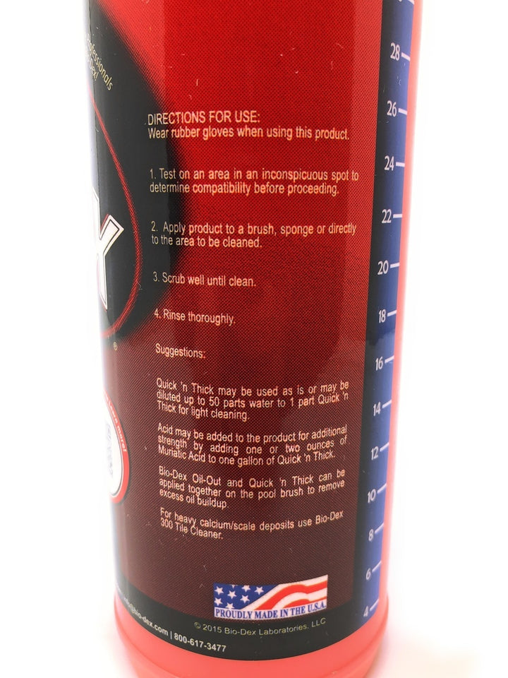 View of Instructions - Bio-Dex Laboratories Quick 'n Thick Cleaner (32 Oz.) - ePoolSupply