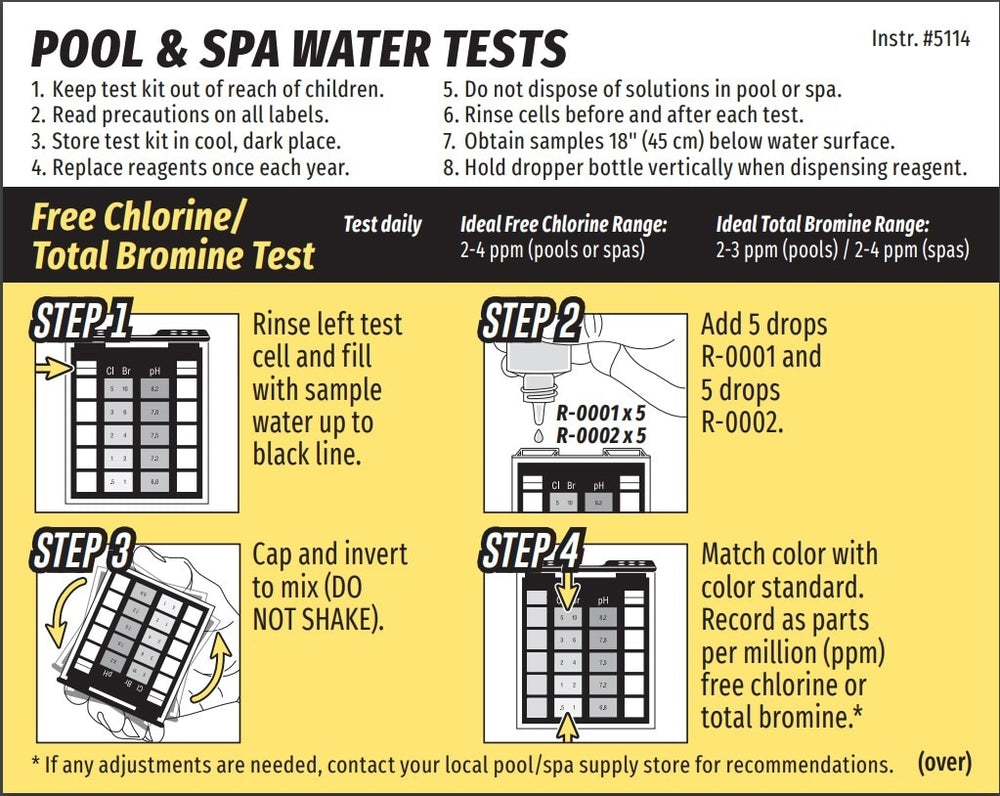 Taylor Technologies Safety Test Kit for Chlorine/Bromine, pH (DPD) - ePoolSupply
