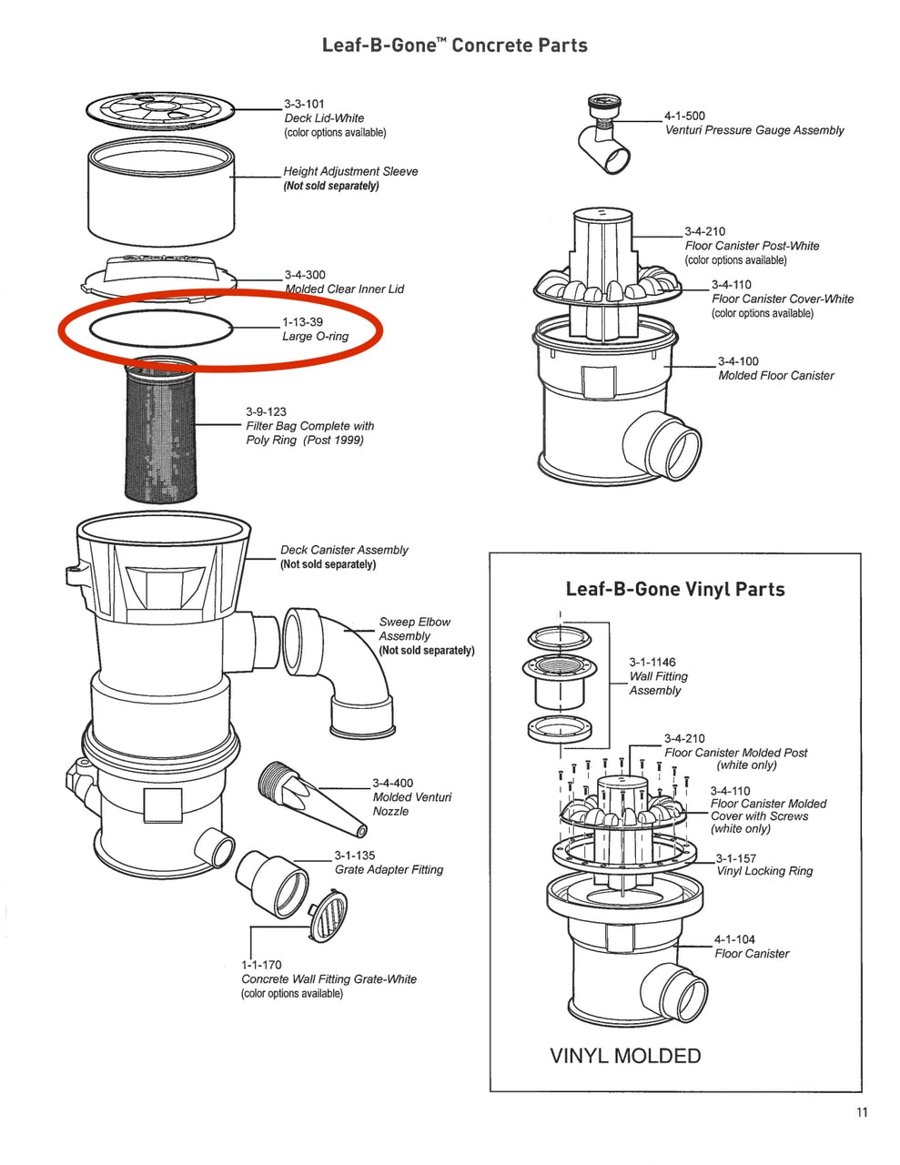 Caretaker Leaf-B-Gone Large O-ring for Inner Lid - ePoolSupply