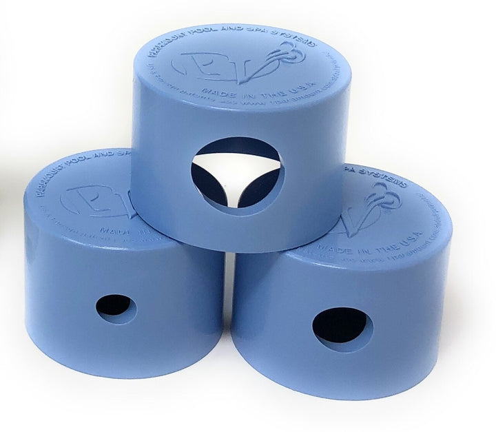 Paramount PV3 Twist Lock Step Nozzle Caps 3 Piece (Lt. Blue) - ePoolSupply