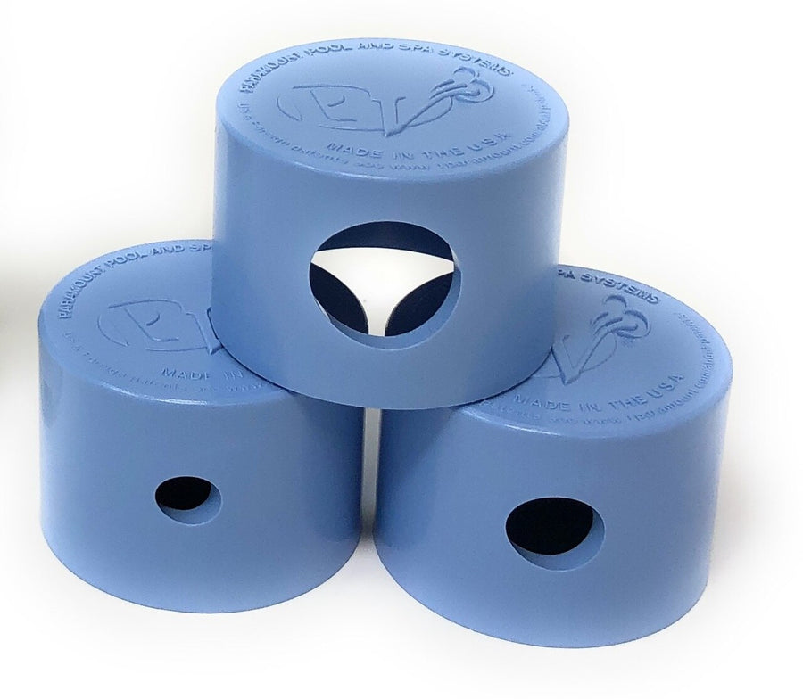 Paramount PV3 Twist Lock Step Nozzle Caps 3 Piece (Lt. Blue) - ePoolSupply