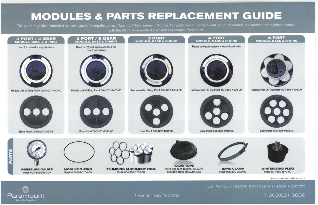 Paramount Water Valve 6-Port Gear Module - ePoolSupply