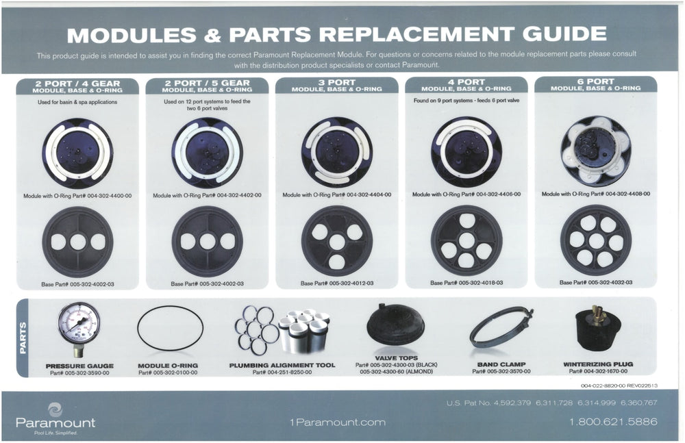 Paramount Water Valve 4-Port Gear Module - ePoolSupply