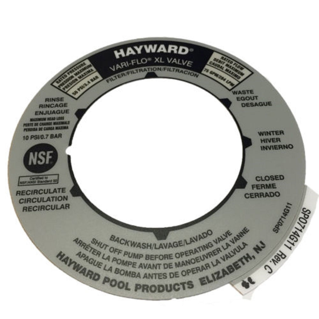Hayward Multi-Lateral Backwash Valve Label - ePoolSupply