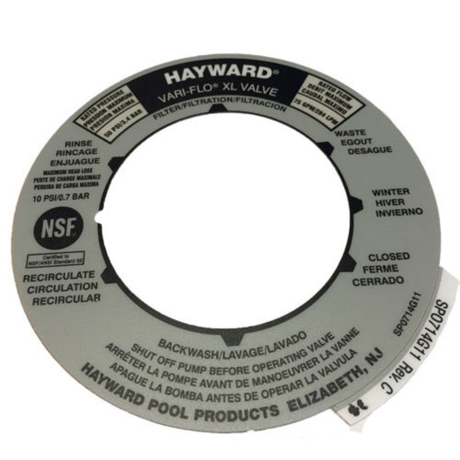 Hayward Multi-Lateral Backwash Valve Label - ePoolSupply