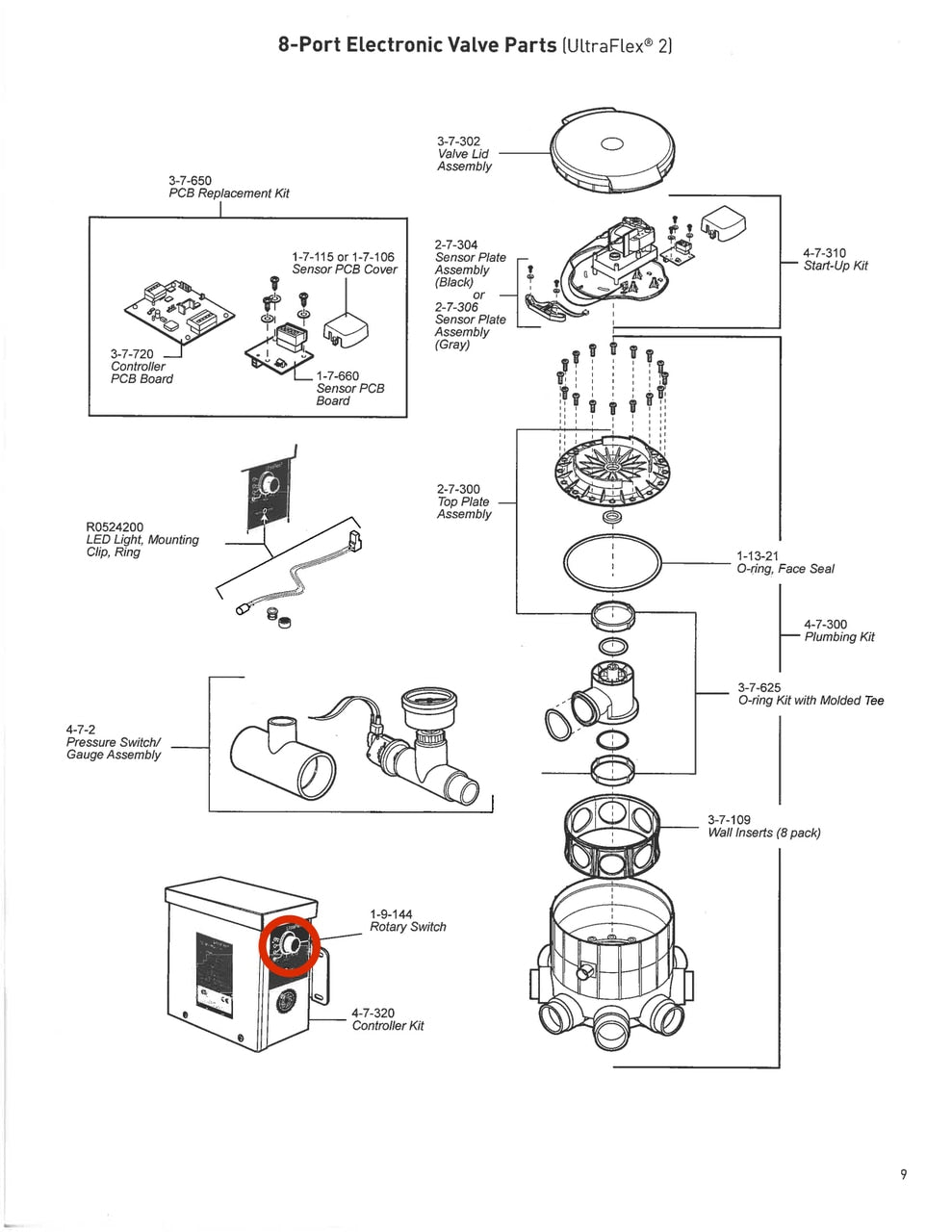 Caretaker Ultra Flex and Ultra Flex 2 Rotary Dial Control Knob - ePoolSupply