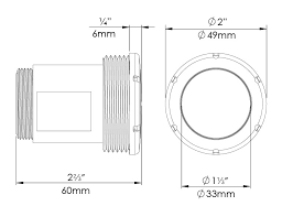 View of Measurements - PAL Treo Mini Cool White Nicheless Pool & Spa Light with 80ft Cable & Plug