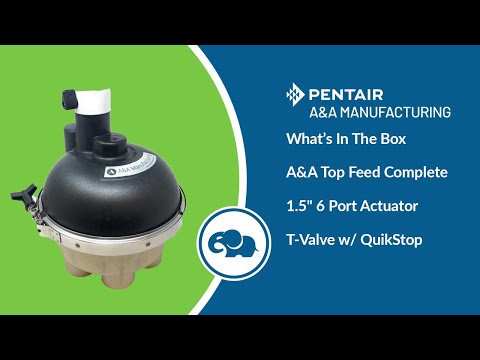 Top Feed Complete 1.5" 6 Port Actuator T-Valve w/ QuikStop - Pentair In-Floor(A&A)