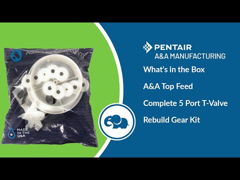 Top Feed Complete 5 Port T-Valve Rebuild Gear Kit - Pentair In-Floor(A&A)