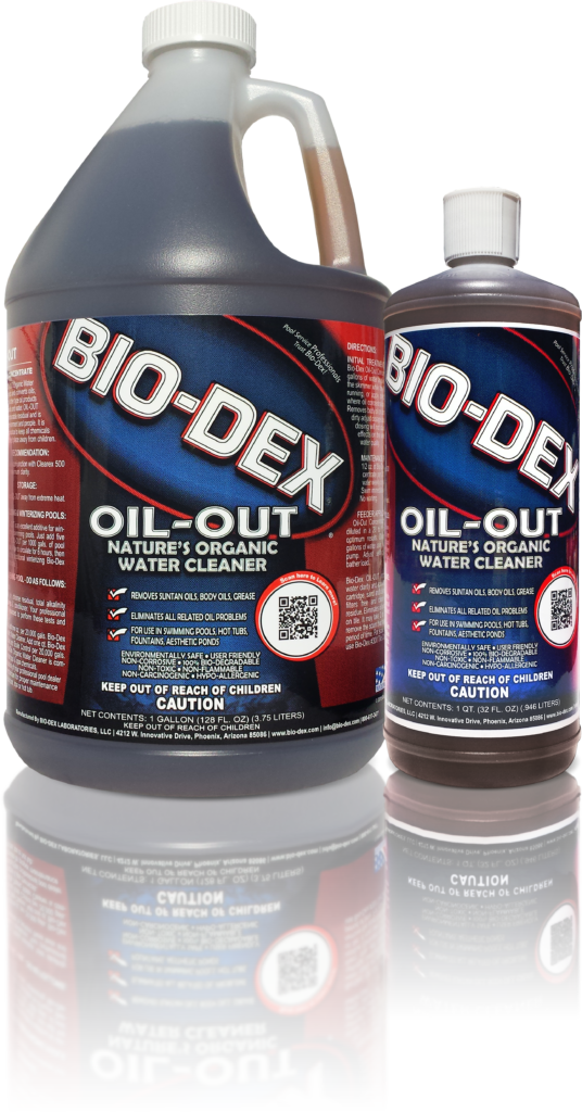 View of Both Size Bottles - Bio-Dex Laboratories Oil-Out Enzyme (32 Oz.) - ePoolSupply
