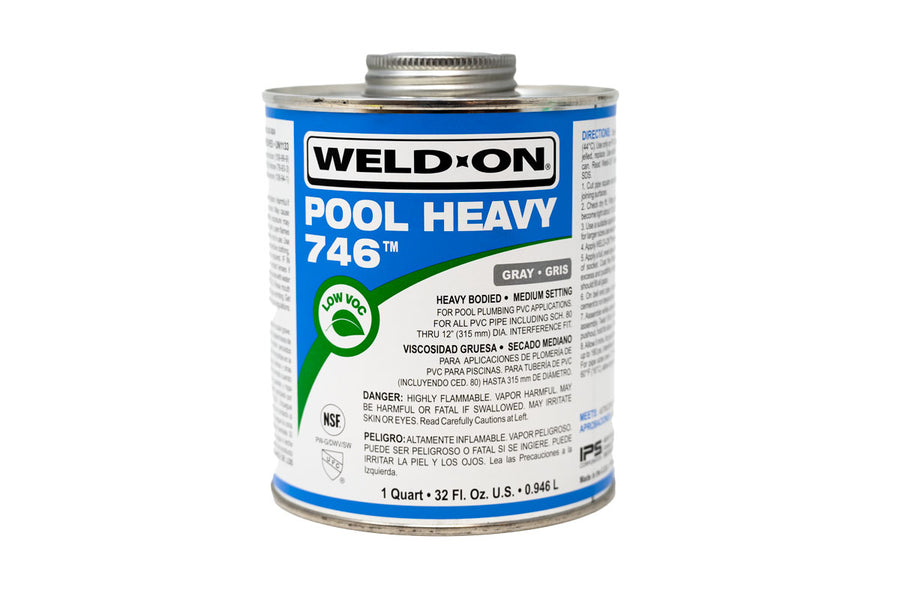 Weld-On Pool Heavy 746 Gray - Pool Adhesive - 1 Quart - fron view of product