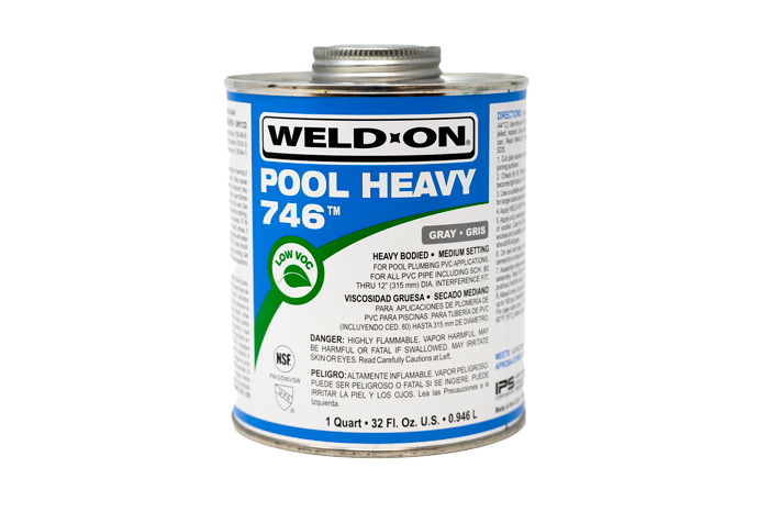 Weld-On Pool Heavy 746 Gray - Pool Adhesive - 1 Quart - eblast image
