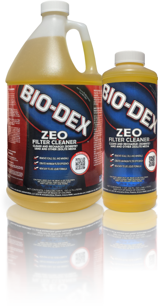 View of Both Size Bottles- Bio-Dex Laboratories Zeo Filter Cleaner (32 Oz.) - ePoolSupply